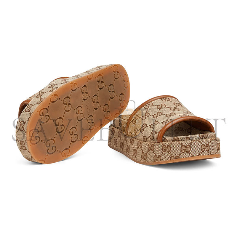 GUCCI WOMEN'S GG PLATFORM SANDAL 816797 GUCCI WOMEN'S GG PLATFORM SANDAL 816797
